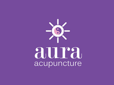 Aura acupuncture ayurveda branding chinese energetic health center life life coach logo peace sun logo sunrays yoga logo