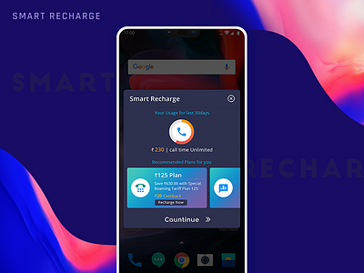 Smart Recharge for Smartphone android recharge ui user interface ux