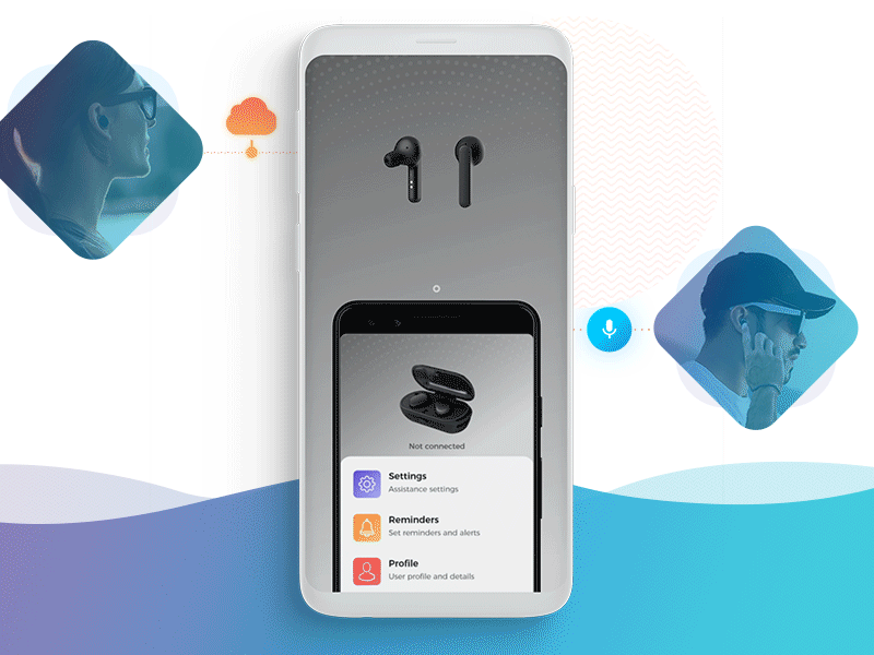 Wireless Pods App Interaction adobe xd app illustration illustrator interaction interaction design ui ui app ux