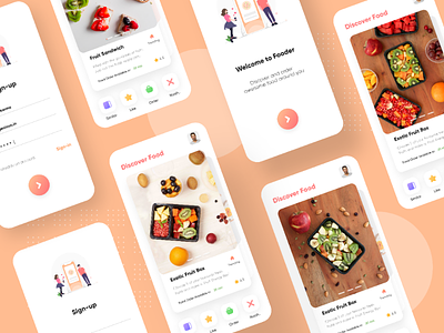 Food Discovery App UI adobe xd food app food ordering app ingeniouspixel ui user interface ux
