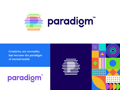 Paradigm Logo branding colorful geometric identity lines logo logo design logomark logotype monogram p logo pattern patterns typography