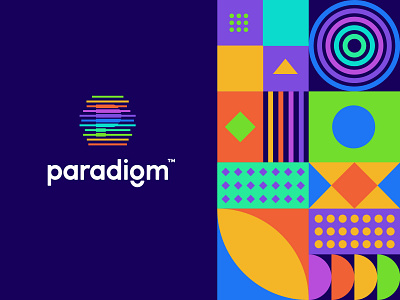 Paradigm Logo & Pattern branding geometric identity logo logodesign logomark logotype monogram p logo pattern pattern design patterns typography