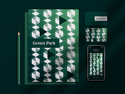 Green Park Pattern architecture branding green greenery identity logo nature park pattern pattern art pattern design patterns real estate triangle