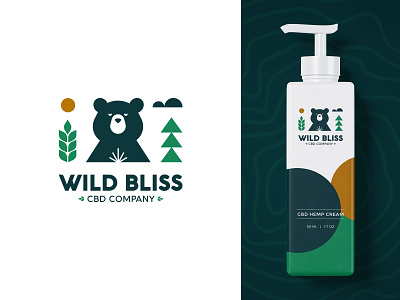 Wild Bliss Logo animal animal logo bear branding branding design cbd green hemp identity leaaf logo logodesign logomark logotype marijuana mark nature package packaging tree