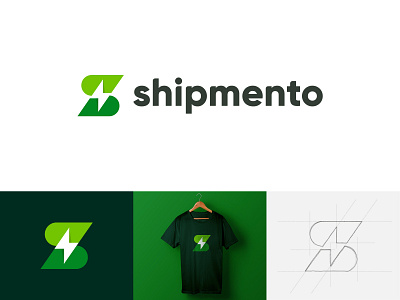 Shipmento Logo Proposal 01 bolt brand identity branding delivery fast green identity lightning logo logo design logotype mark monogram negative space s logo shipping speed symbol