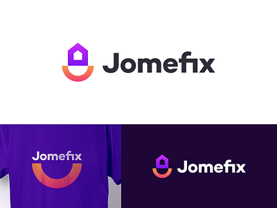 Jomefix Logo branding design happiness happy home house identity identity design logo logodesign logomark logotype mark minimal smile smiley symbol typography