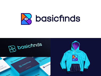 Basicfinds Logo Proposal 01 b logo basic branding colorful eye find identity logo logomark logotype mark minimal monogram see symbol typography