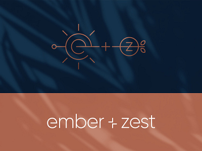 Ember + Zest Logo branding cosmetics ember food fruit health identity lifestyle logo logomark logotype mark minimal nature nutrition sun typography zest
