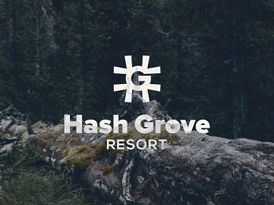 Hash Grove Resort Logo brand identity branding forest g logo grove hash symbol logo logo design nature resort stay tourism tree wanderlust