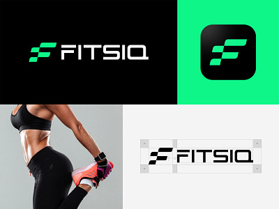 FITSIQ Logo Design apparel branding f logo fitness fits green identity logo logo design logodesign logomark logotype mark minimal monogram smart sports sporty typeface typography