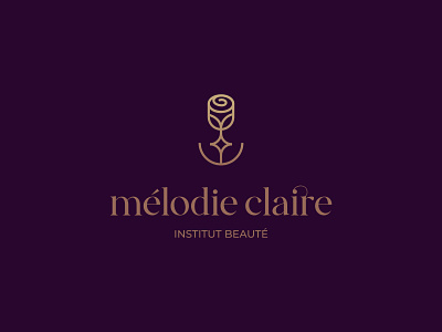 Mélodie Claire Logo beauty branding branding and identity design flower identity logo logodesign logomark logotype luxury mark minimal nature rose spa typography