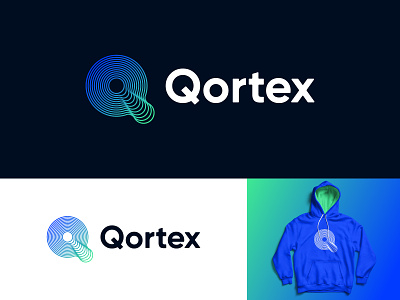 Qortex Logo abstract branding colorful gradient identity lines logo logodesign logomark logotype mark minimal monogram q logo symbol typography