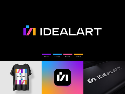 Ideal Art Logo abstract art branding color colorful colorful design colors ia logo identity logo logodesign logomark logotype mark minimal monogram typography
