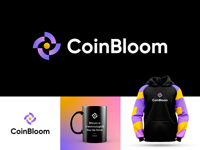 CoinBloom Logo abstract bitcoin blockchain bloom brand identity branding coin colorful crypto cryptocurrency design finance flower identity logo logomark mark minimal purple startup