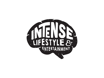 Intense Logo black white brain branding entertainment grunge identity intense logo typography