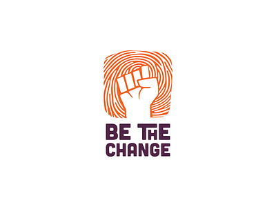 Be The Change be the change branding fingerprint fist hand logo ngo organisation