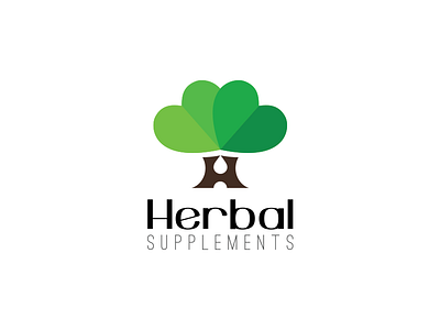 Herbal Supplements branding drop eco green heart herbal letter h logo nature oil tree