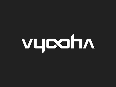 Vyooha 3d glass ambigram branding entertainment glass identity infinity logo logo mark spects typography vyooha