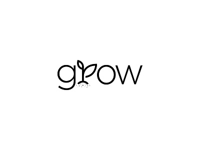 Grow Typography Logo clever logo plant logo minimal grow word mark typography logo logo