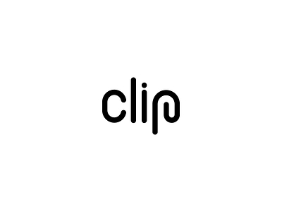 Clip Logo clip word mark typography custom typography identity logo minimal logo
