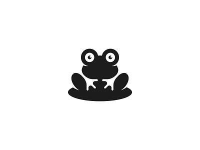Frog Logo animal logo frog identity lily pad logo mark minimal negative space symbol