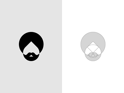 Punjabi beard character face face logo indian logo mark minimal moustache punjabi