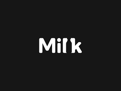 Milk Logo bottle clever logo logo milk negative space logo typography