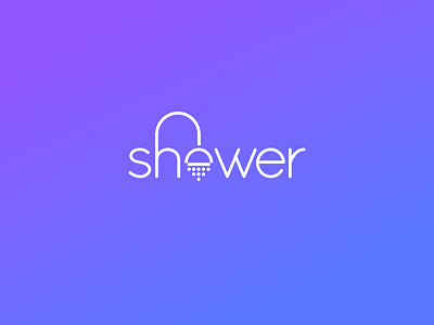 Shower Typography Logo clever logo logo minimal shower typography water