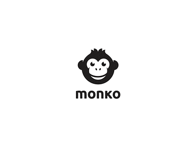 Monko Logo animal animal logo cute face identity logo mark monkey