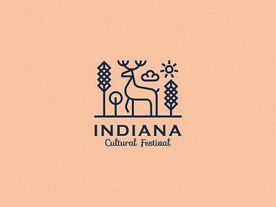 Indiana Cultural Festival Logo animal logo deer festival logo identity logo nature tree