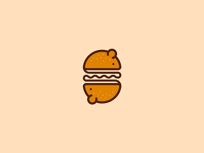Mouse Burger Logo animal logo burger food logo identity logo mark mouse