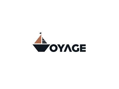 Voyage Typography Logo boat identity logo mark ship travel typography voyage