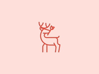 Deer Logo animal deer flower identity logo mark minimal rose