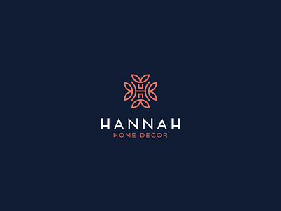 Logo for Hannah Home Decor decor h home identity leaves logo mark minimal monogram