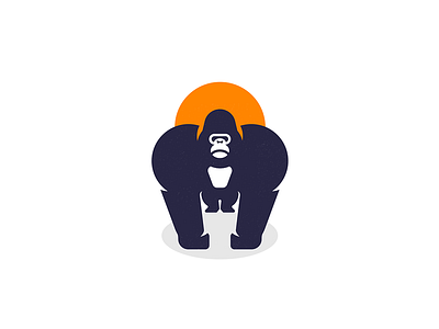 Gorilla Logo animal logo ape branding gorilla identity illustration logo monkey sun