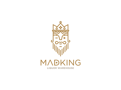MadKing Logo branding crown face human identity king liquor logo luxury mad king royal
