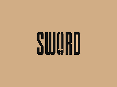 Sword Wordmark identity logo mark minimal negative space sword typography weapon word mark wordmark