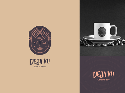 Deja Vu Cafe & Bistro Logo branding cafe deja vu dream eye fantasy food human lady logo woman