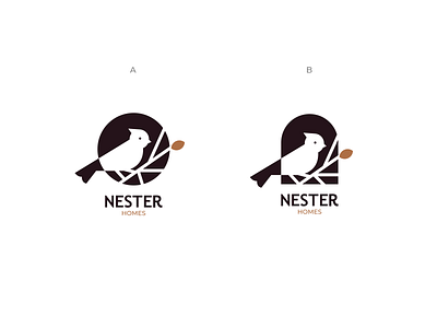 Nester Homes Logo / Hobby Project bird bird logo birdie branches home identity leaf logo luxury nest nester