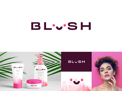 Blush Logo beauty blush branding cosmetic cosmetics face face cream female identity logo makeup minimal packaging pink skin skincare typography woman wormark