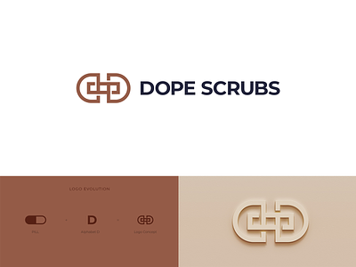 Dope Scrubs Identity alphabet d apparel branding dope health identity logo medical medicine pill scrubs tablet