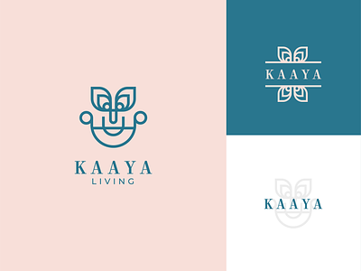 Kaaya Living Logo body branding eye face identity living logo logomark meditation sanskrit typography yoga