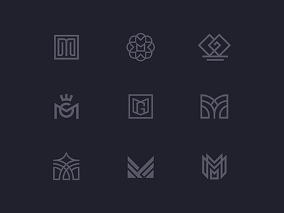 Monogram Explorations branding geomtric icon identity logo logomark m logo minimal monogram monogram exploration monograms stroke symbol