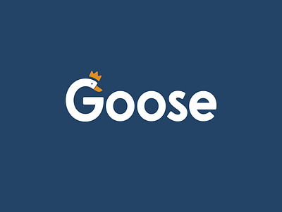 Goose Wordmark bird bird logo clever logo crown design goose identity logo logomark minimal typography water wordmark