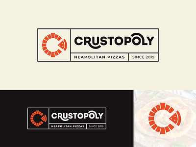Crustopoly Logo branding c logo fire food identity logo logodesign logotype neapolitan oven pizza typeface typography wood
