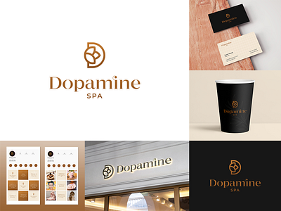 Dopamine Spa Branding beauty branding d logo design earthy flower identity logo logodesign logomark logotype luxury mark nature spa typography