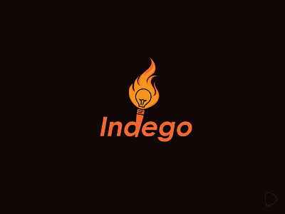 Indego bulb flame indego logo typeface vector