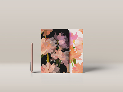 Notebook with floral print graphic design illustration notebook print