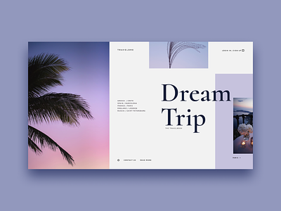 Travel agency blog cover minimalism travel ui ui ux ux violet webdesign