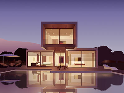 Pool house illustration